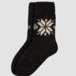 Gray Natural Wool Boots Socks, Scandinavian Hygge Hand Knitted Wool Socks, Unisex Woolen Socks - Image 9