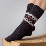Warm Natural Wool Socks, Unisex Woolen Black Winter Socks, Hand Knitted Organic Wool Boots Socks - Image 7