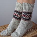 Warm Natural Wool Socks, Unisex Woolen Black Winter Socks, Hand Knitted Organic Wool Boots Socks - Image 10