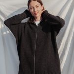 Brown Oversized Jumper with Hood, Knitted Natural Wool Poncho, Plus Size Womens Poncho - Image 9