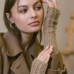 Natural wool Arm Warmers, Soft warm Fingerless Mittens for Women, Knit Fingerless Gloves