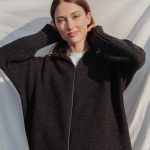 Plus Size Womens Poncho, Black Minimalist Knit Jumper, Oversized Jumper with Hood