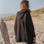 Natural wool Plus Size Woman Poncho, Knitted Merino Wool Sweater - Image 9