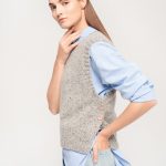 Classic Elegant Tweed Vest for Women, Hand knitted Women Waistcoat, Woolen pullover vest top - Image 2
