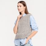 Handcrafted Womens Sweater Top in Merino Wool and Mohair - Merino wool Gilet For Women - Image 3