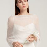 Mohair Wedding Wrap Shrug, Wedding Dress Topper, Bridal Sweater Cover Up, Wedding Mohair Cape Shawl - Image 3
