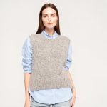 Classic Elegant Tweed Vest for Women, Hand knitted Women Waistcoat, Woolen pullover vest top