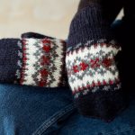 Vintage Natural Wool Fingerless Mittens, Hand Knitted Woolen Mittens, Unisex Warm Gloves - Image 2