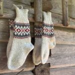 Warm Natural Wool Socks, Unisex Woolen Black Winter Socks, Hand Knitted Organic Wool Boots Socks