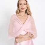 Bridal Mohair Wrap Shawl – Soft Ivory Knit Wedding Cover Up – Lightweight Sheer Evening Shrug for Bride or Bridesmaids