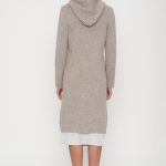 Super Long White Women's Cardigan Sweater With Hoodie, Button Closure and Pockets Infront NIDA - Image 4
