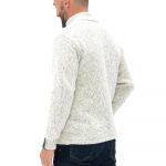 Handmade Scandinavian Wool Sweater: Light Melange Knit Cardigan / CAMERON - Image 4
