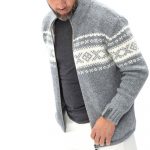 Handknitted Black Wool Sweater: Men's Scandinavian Zip-Up Top / HANS - Image 6