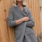 Organic Merino Wool Cashmere Cardigan: Beige Knit Coat with Pockets, Long Open Front Jacket, Organic Merino Wool Knit Cardigan / RIVER - Image 5