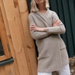 Organic Merino Wool Knit Cardigan: Long Cashmere Jacket with Pockets / RIVER - Image 7