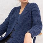 Long Merino Cardigan, Womens Cashmere Classic Soft Cardigan, Buttoned Knit Sweater IDAHO / silver - Image 7