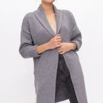Oversized Gray Knit Coat Minimalist Merino Cardigan, Knitted Oversized Sweater, Cashmere Wool Coat, Woolen Classic Cardigan RICO - Image 5