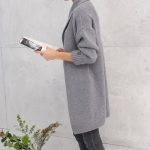 Oversized Gray Knit Coat Minimalist Merino Cardigan, Knitted Oversized Sweater, Cashmere Wool Coat, Woolen Classic Cardigan RICO - Image 2