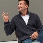 Black Merino Wool Men's Sporty Look Sweater, Natural Merino Wool Sweater, Soft Natural Wool Cardigan, Knitted Jumper with Zip HILLA / black - Image 9