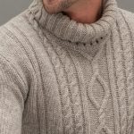 Merino Wool Turtleneck Sweater, Men's Turtleneck, Natural Wool Turtleneck Top, Hand Knitted Pullover / HUGO - Image 3