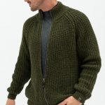 Hand Knit Merino Wool Sweater, Warm Merino Wool Jumper, Men's Sweater with Zip, Minimalist Gray Cardigan for Men HILLA / natural grey - Image 4