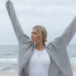 Supreme woolen long cardigan, Knitted women relaxed fit jacket, Merino wool cardigan, Kid mohair hand knit soft sweater SOFIA / melange grey - Image 4