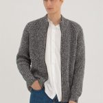 Black Merino Wool Men's Sporty Look Sweater, Natural Merino Wool Sweater, Soft Natural Wool Cardigan, Knitted Jumper with Zip HILLA / black - Image 7