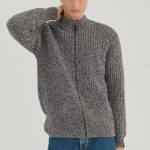 Minimalist Merino Wool Jumper, Knitted Zipped Sweater, Gray Sweater for Men, Warm Merino Jumper HILLA - Image 5