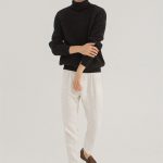Merino wool men turtleneck, Natural woolen men's pullover sweater, Men's wool pullover, Hand knit wool high neck sweater for man LAND - Image 8