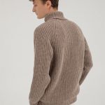 Simple gray pullover sweater men, Merino wool turtleneck, Warm winter knitted sweater, Hand knit soft wool scandinaviand men jumper LAND - Image 9