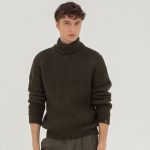 Wool pullover sweater men, Pure merino wool turtleneck, Warm winter men knitted sweater, Hand knit soft wool scandinaviand men jumper LAND
