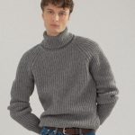 Simple gray pullover sweater men, Merino wool turtleneck, Warm winter knitted sweater, Hand knit soft wool scandinaviand men jumper LAND - Image 3