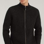 Hand Knit Merino Wool Sweater, Warm Merino Wool Jumper, Men's Sweater with Zip, Minimalist Gray Cardigan for Men HILLA / natural grey - Image 5