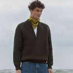 Simple merino wool men pullover, Knitted stylish woolen jumper with zip, Soft wool elegant man sweater, Hand knit cosy pullover ROCK