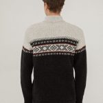 Warm norwegian wool zipped sweater, Men's winter wool knitwear, Scandinavian woolen man sweater, Nordic style hand knitted sweater VINDU - Image 9