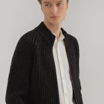 Black Merino Wool Men's Sporty Look Sweater, Natural Merino Wool Sweater, Soft Natural Wool Cardigan, Knitted Jumper with Zip HILLA / black - Image 2
