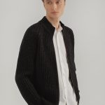 Terracotta Merino Wool Men's Zipped Sweater: Hand-Knitted Scandinavian Style Hand Knit Merino Wool Sweater, Warm Merino Wool Jumper HILLA - Image 7