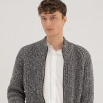 Hand Knit Merino Wool Sweater, Warm Merino Wool Jumper, Men's Sweater with Zip, Minimalist Gray Cardigan for Men HILLA / natural grey - Image 2