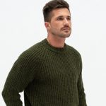 Merino Wool Mens Wool Sweater Crew Neck, Natural Merino Warm Pullover for Man, Warm Gift for Him TORO / khaki