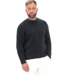 Black Merino Wool Sweater Men: Scandinavian Knit Pullover, Scandi Style Mens Pullover Merino Wool Sweater for Man / TORO