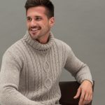 Merino Wool Turtleneck Sweater, Men's Turtleneck, Natural Wool Turtleneck Top, Hand Knitted Pullover / HUGO