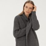 Organic Merino Wool Knit Cardigan: Long Cashmere Jacket with Pockets / RIVER