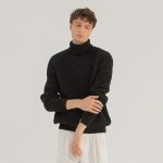 Black pullover sweater men, Warm merino wool turtleneck, Warm autumn knitted sweater, Hand knit soft wool scandinaviand men jumper LAND - Image 3