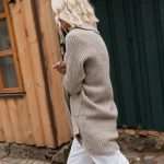 Super Long Knit Coat with Pockets, Long Open Front Jacket, Organic Merino Wool Knit Cardigan: Cashmere Jacket with Pockets / RIVER - Image 3