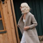Organic Merino Wool Knit Cardigan: Long Cashmere Jacket with Pockets / RIVER - Image 8