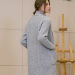 Organic Merino Wool Knit Cardigan: Long Cashmere Jacket with Pockets / RIVER - Image 10