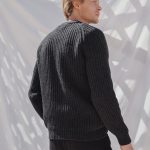 Classic Men Pullover Sweater, Black Wool Sweater Crew Neck for Men, Scandinavian Style Winter Jumper, Merino Wool Pullover / TORO - Image 3