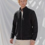 Minimalistic New Wool Sweater with Pockets, Scandinavian Wool Sweater, New Wool Cardigan With Zipper, Light Melange Winter Sweater / CAMERON - Image 7