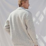 Minimalistic New Wool Sweater with Pockets, Scandinavian Wool Sweater, New Wool Cardigan With Zipper, Light Melange Winter Sweater / CAMERON - Image 3