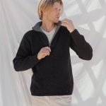 Mens Black Wool 1/4 Zip Sweater: Nordic Style Jumper - Image 4